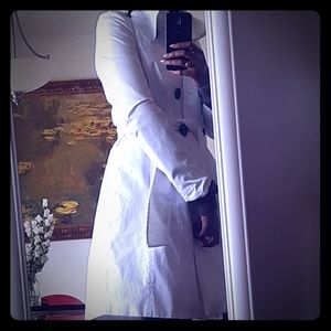 White London fog double breasted spring rain coat